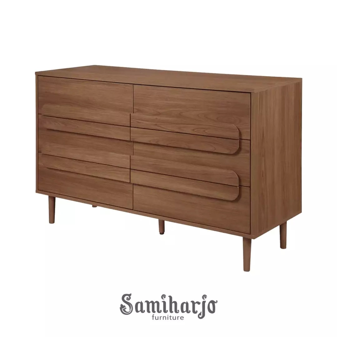 Storage Chest Kayu Retro Nusa Emerald Drawer Aksen Kuningan 1 title