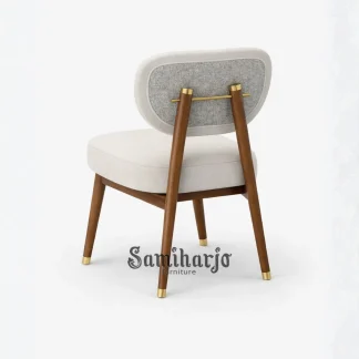 Kursi Makan Klasik Midcentury Arvenza Oval Backrest Elegan