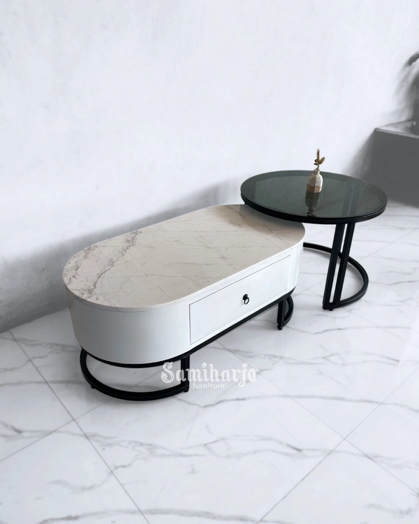 Meja Tamu Marmer 2 set