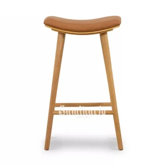 Bar Stool Livia Saddle Minimalis Dudukan Ergonomis Kayu Solid 1 title