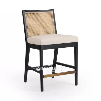 Bar Stool Ravia Rotan Panel Sandaran Empuk Rangka Stabil 1 title