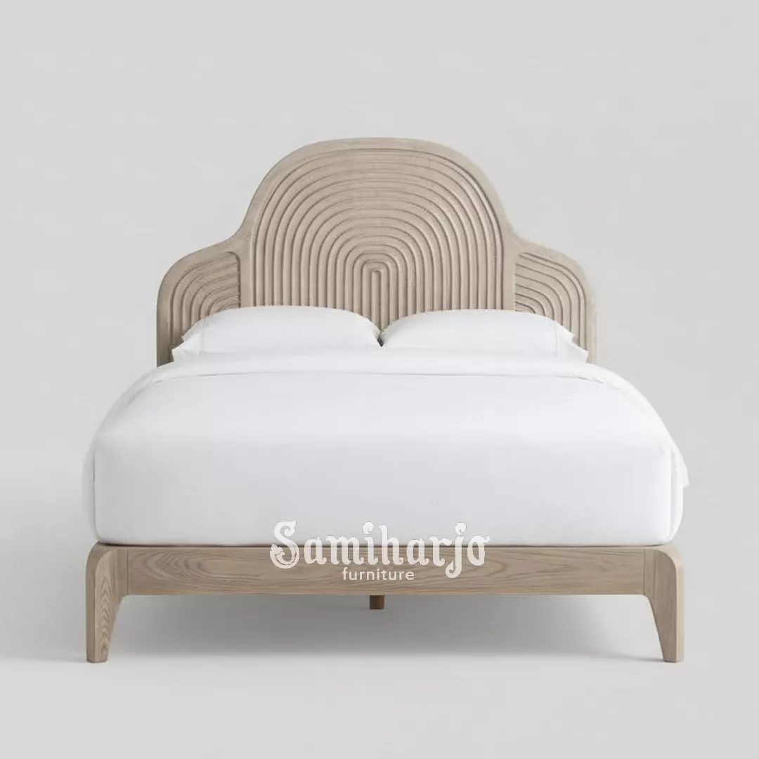 Bed Frame Aurora Pelangi Ukiran Kayu Natural Artistik 1 title