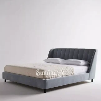 Bed Upholstered Arco Velvet Sandaran Lengkung Modern Elegan 1  title