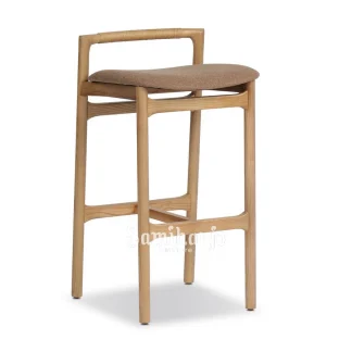 Counter Stool Arven Sandaran Rotan Dudukan Empuk Kayu Solid 1 title