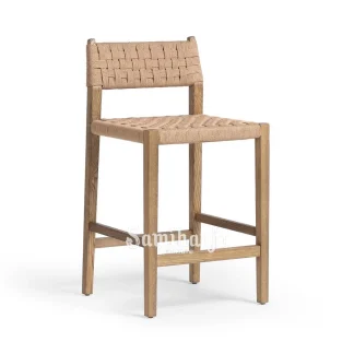 Counter Stool Norelle Anyaman Penuh Dudukan Rapi Kayu Solid 1 title