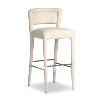 Counter Stool Organic Celine Full Upholstery Boucle Mewah Kaki Ramping 1 title