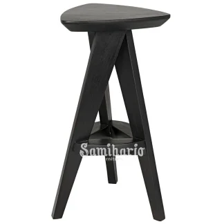 Counter Stool Sculptural Axis Kayu Solid Desain Simetris Modern 1 title