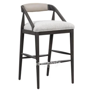 Kursi Bar Boucle Grey Kaki Kayu Armrest Lembut Modern Island 1 title