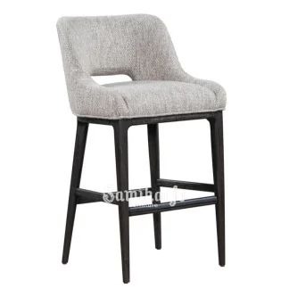 Kursi Bar Fabric Beige Kaki Kayu Solid Gold Elegan Restoran 1 title