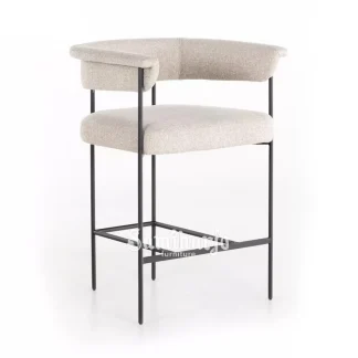 Kursi Bar Fabric Lengkung Elegan Rangka Besi Minimalis 1 title