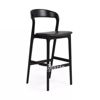 Kursi Bar Helvion Lengkung Sandaran Penuh Dudukan Kontur Kayu Solid 1 title