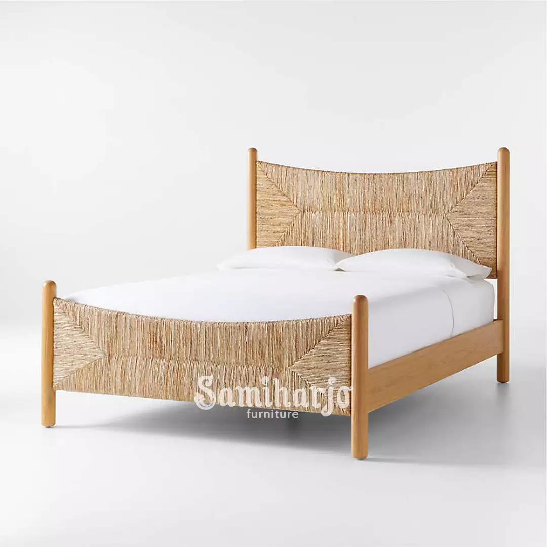 Ranjang Rotan Arunika Anyaman Natural Kayu Jati Estetik 1 title