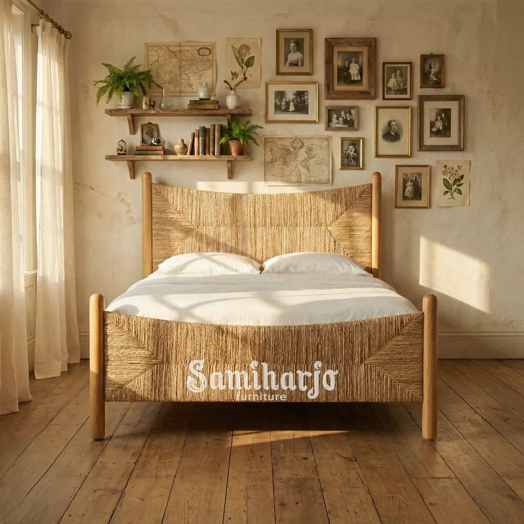 Ranjang Rotan Arunika Anyaman Natural Kayu Jati Estetik - Image 4