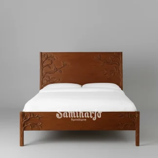 Tempat Tidur Ukiran Floral Serenity Kayu Jati Artistik 1  title