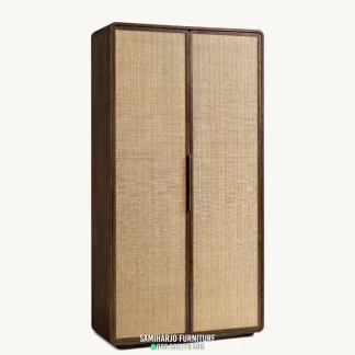 Almari Baju Rotan Rounded Elvara Pintu Lengkung Rak Simpan Minimal 1  title