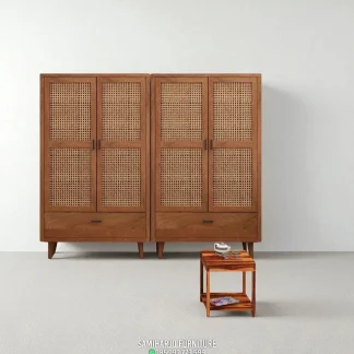 Lemari Pakaian Rotan Modular Naresta Panel Anyaman Rak Simpan Besar 1  title