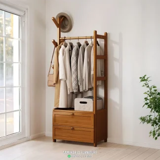 Wardrobe Terbuka Rak Jaket Laci Organizer Hunian Japandi Modern 1  title