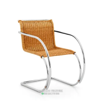 Kursi Anyaman Rotan Rangka Lengkung Stainless Melayang 1 title
