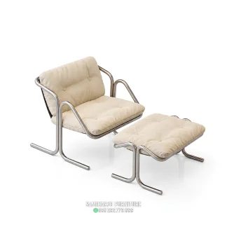 Kursi Armchair Rendah Lounger Stainless Bantal Ivory Nyaman 1 title