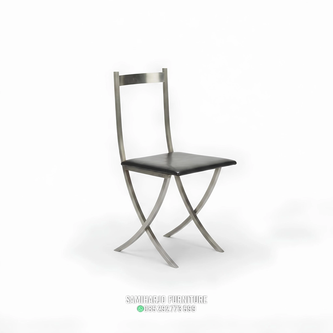 Kursi Makan Minimalis Modern Stainless X Leg 1 title