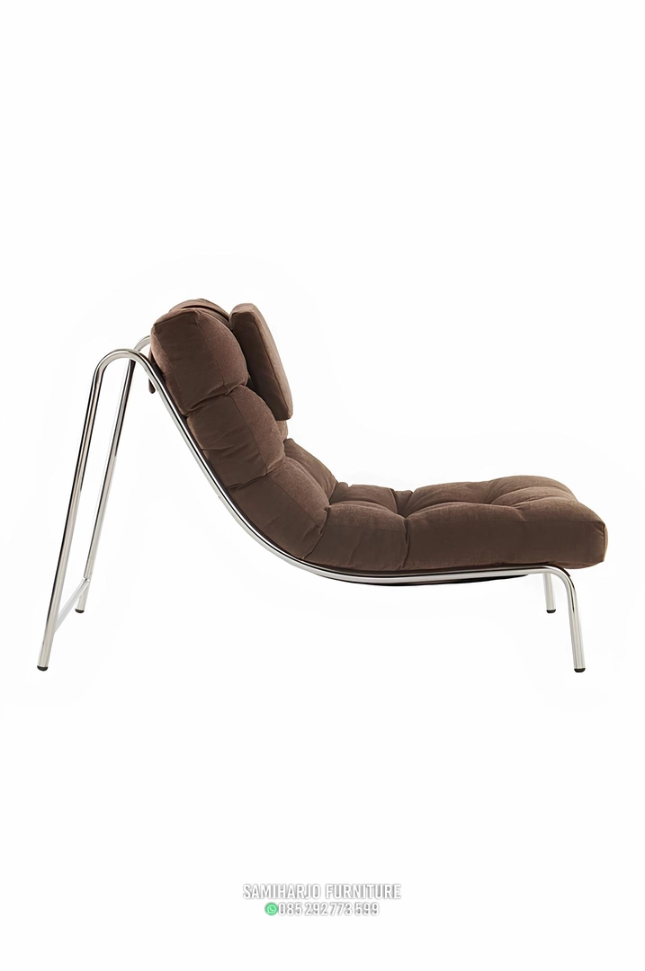 Kursi Recliner Lounge Dan Ottoman Coklat Santai Ergonomis - Image 4
