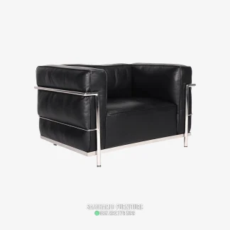 Sofa Single Cube Kulit Mewah Rangka Stainless Luar 1 title